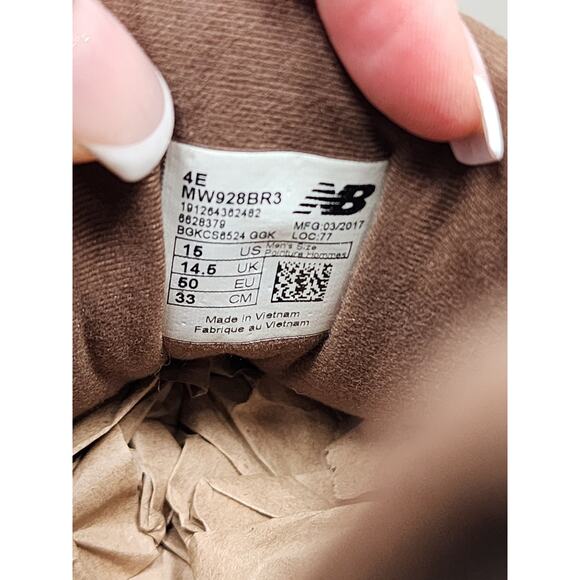 New Balance 928v3 Walking Shoes Version 3 MW928BR3 Brown Leather Mens 15 4E